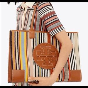 Tory Burch Ella Webbing Patchwork Tote